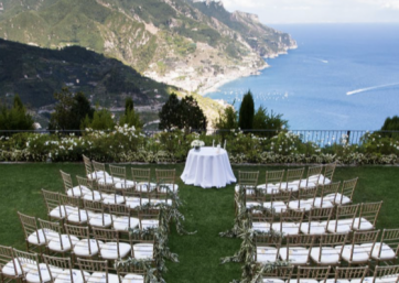 Wedding ceremony in Ravello, Amalfi Coast with sea view
